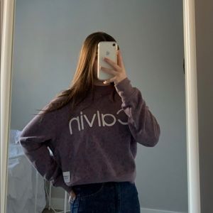 purple crew neck